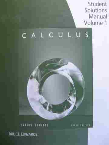(image for) Calculus 9e Student Solutions Manual Volume 1 (P) by Bruce Edwards