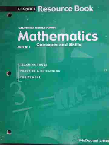(image for) Mathematics Concepts & Skills Course 1 Chapter 1 (CA)(P)