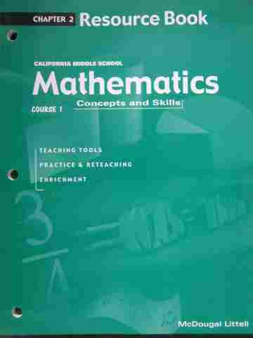 (image for) Mathematics Concepts & Skills Course 1 Chapter 2 (CA)(P)