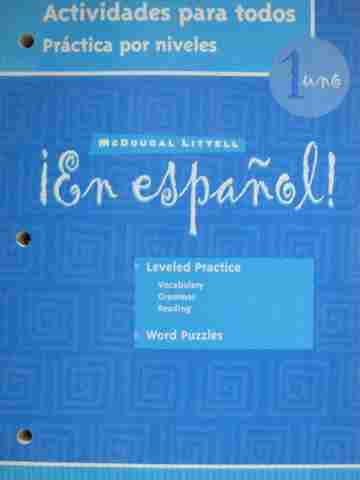 (image for) En espanol! 1uno Actividades para todos Practica por niveles (P)