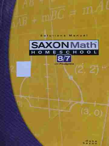 (image for) Saxon Math 87 Homeschool 3rd Edition Solutions Manual (P)