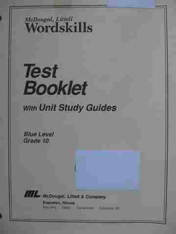 (image for) Wordskills 10 Blue Level Test Booklet with Unit Study Guides (P)