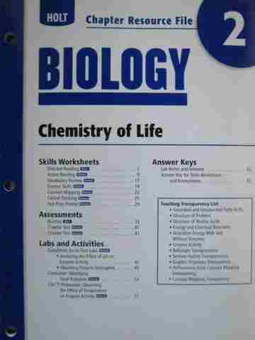 (image for) Holt Biology Chapter Resource File 2 (P)