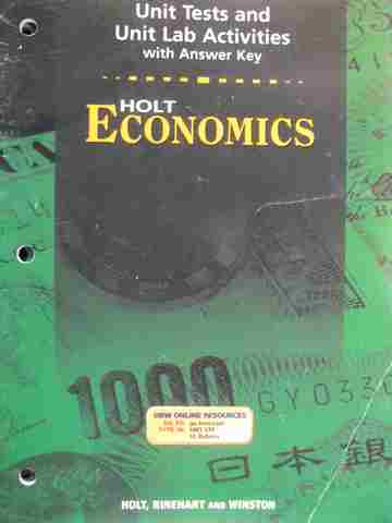 (image for) Holt Economics Unit Tests & Unit Lab Activities (P)