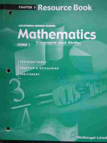 (image for) Mathematics Concepts & Skills Course 1 Chapter 3 (CA)(P)