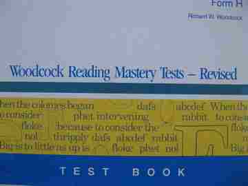 (image for) Woodcock Reading Mastery Tests Revised Form H Test Book (Wiro) by Richard W Woodcock