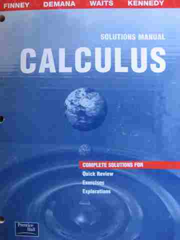 (image for) Calculus Graphical Numerical Algebraic Solutions Manual (P)