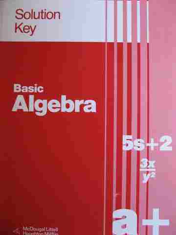 (image for) Basic Algebra Solution Key (P) by Richard G Brown, Geraldine D Smith, & Mary P Dolciani