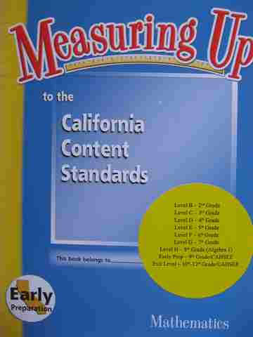 (image for) Measuring Up Mathematics Early Preparation (CA)(P) by Miller