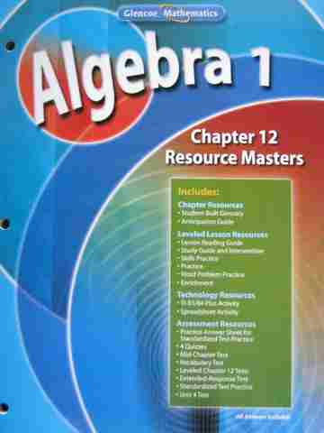 (image for) Glencoe Algebra 1 Chapter 12 Resource Masters (P)