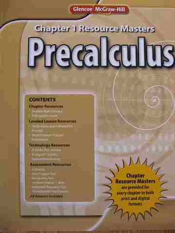 (image for) Precalculus Chapter 1 Resource Masters (P)