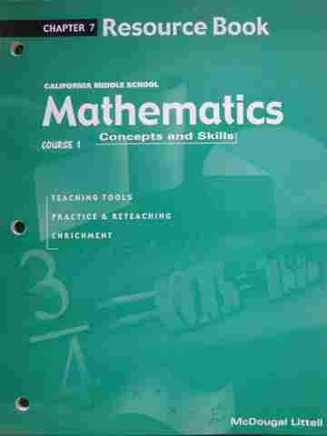 (image for) Mathematics Concepts & Skills Course 1 Chapter 7 (CA)(P)