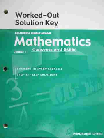 (image for) Mathematics Course 1 Worked-Out Solution Key (CA)(P)