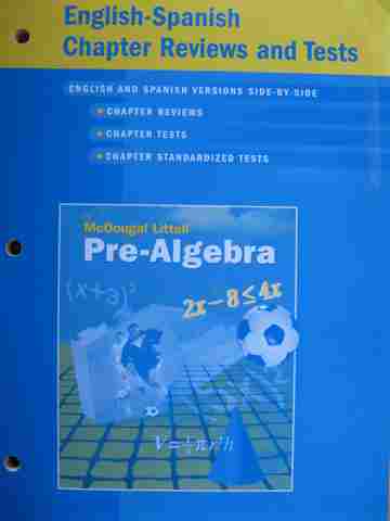 (image for) Pre-Algebra English-Spanish Chapter Reviews & Tests (P)
