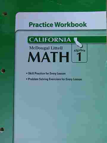(image for) Math Algebra 1 California Practice Workbook (CA)(P)