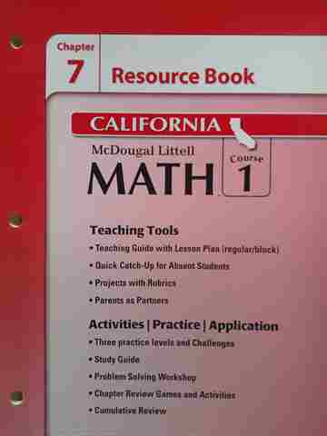 (image for) ML Math Course 1 California Chapter 7 Resource Book (CA)(P)