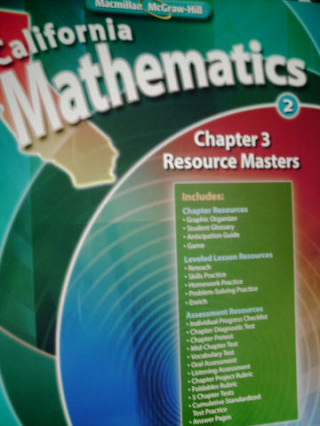 (image for) California Mathematics 2 Chapter 3 Resource Masters (CA)(P)