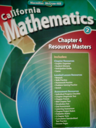 (image for) California Mathematics 2 Chapter 4 Resource Masters (CA)(P)