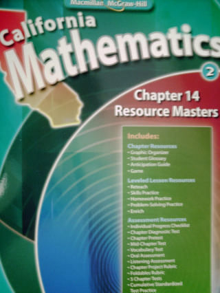 (image for) California Mathematics 2 Chapter 14 Resource Masters (CA)(P)