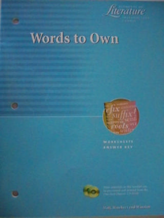 (image for) Elements of Literature Introductory Course Words to Own (P)