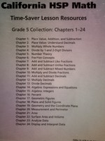 (image for) California HSP Math 5 Time-Saver Lesson Resources (CA)(Pk)