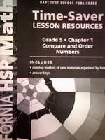 (image for) California HSP Math 5 Chapter 1 Time-Saver Lesson (CA)(P)
