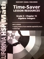 (image for) California HSP Math 5 Chapter 15 Time-Saver Lesson (CA)(P)