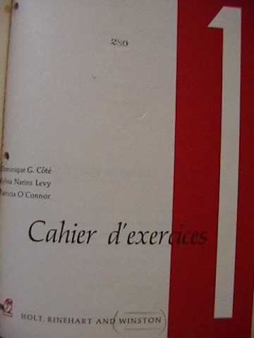 (image for) Cahier d'exercices 1 (H) by Cote, Levy, & O'Connor