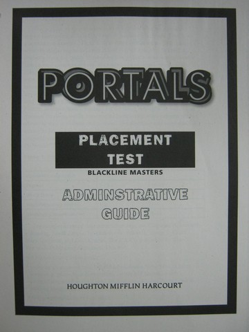(image for) Portals to Reading Placement Test Administration Guide BLM (P)