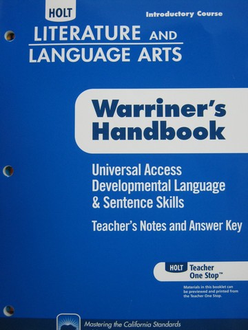 (image for) Developmental Language & Sentence Skills TE Introductory (TE)(P)