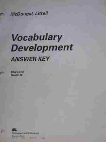 (image for) Vocabulary Development 10 Blue Level Answer Key (P)