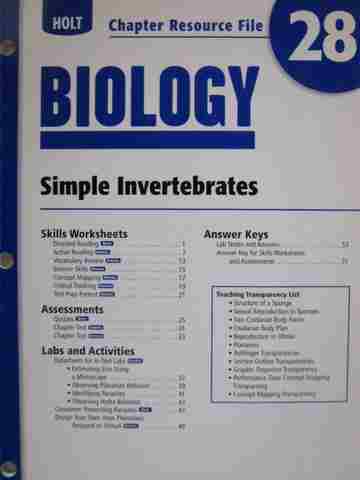 (image for) Holt Biology Chapter Resource File 28 (P)