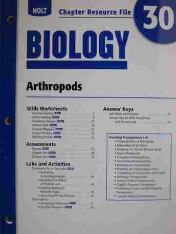 (image for) Holt Biology Chapter Resource File 30 (P)