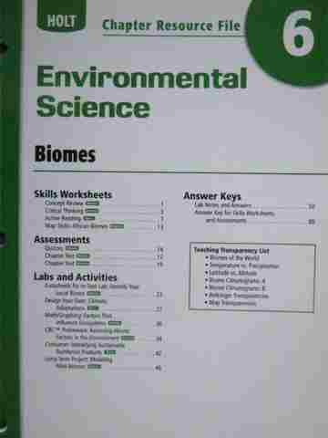(image for) Environmental Science Chapter Resource File 6 (P)