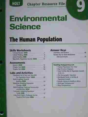 (image for) Environmental Science Chapter Resource File 9 (P)