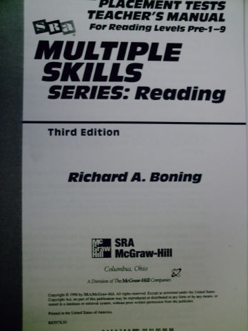 (image for) Multiple Skills Series Reading 3rd Edition Placement Tests TM(P)