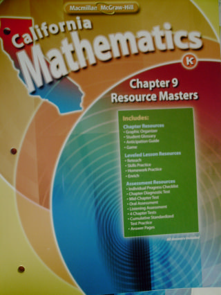 (image for) California Mathematics K Chapter 9 Resource Masters (CA)(P)
