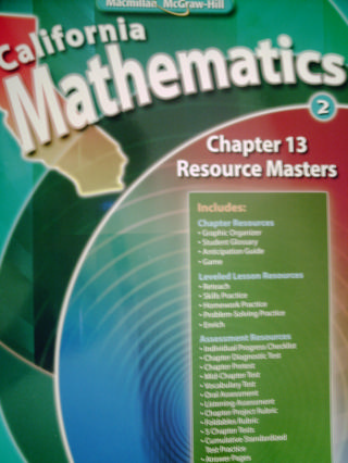 (image for) California Mathematics 2 Chapter 13 Resource Masters (CA)(P)