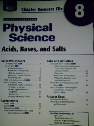 (image for) Science Spectrum Physical Science Chapter Resource File 8 (P)
