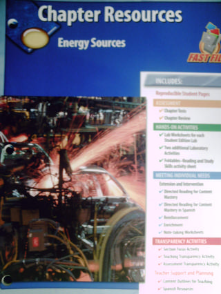 (image for) Glencoe Physical Science Chapter Resources Energy Sources (P)