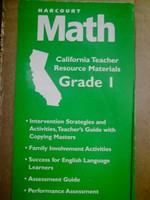 (image for) Harcourt Math 1 Teacher's Resource Package (CA)(TE)(Pk)