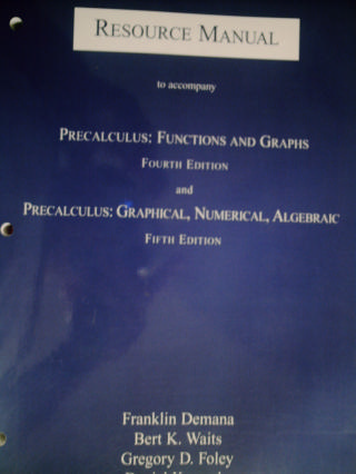 (image for) Precalculus 4th Edition Resource Manual (P) by Demana, Waits
