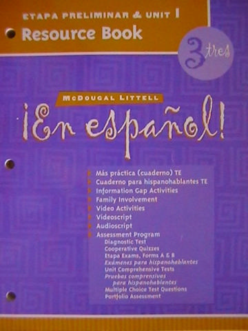 (image for) En espanol! 3tres Etapa preliminar & Unit 1 Resource Book (P)