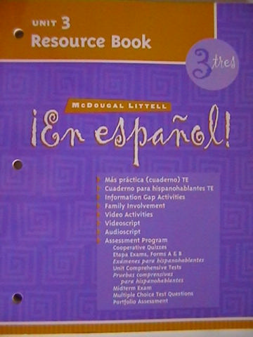 (image for) En espanol! 3tres Unit 3 Resource Book (P)