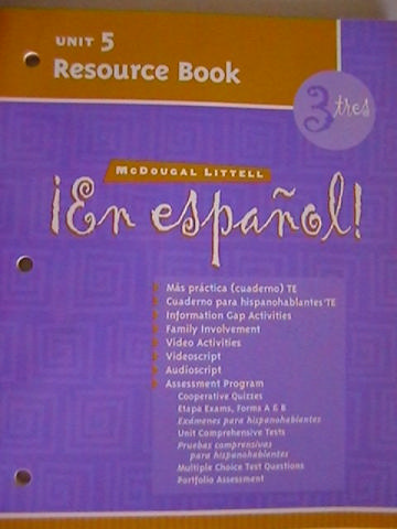 (image for) En espanol! 3tres Unit 5 Resource Book (P)