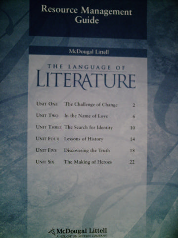 (image for) Language of Literature 10 Resource Management Guide (P)