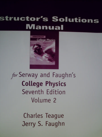 (image for) College Physics 7th Edition ISM Volume 2 (TE)(P) by Teague
