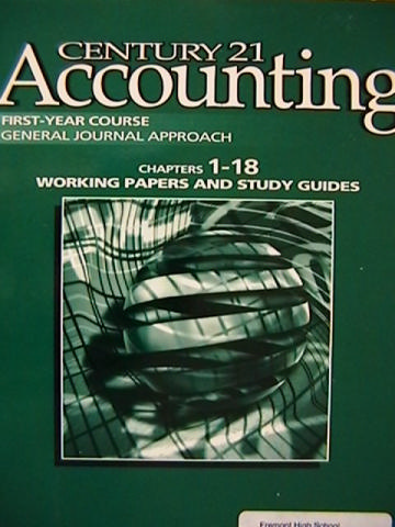 (image for) Century 21 Accounting 1st-Year 6e Working Papers 1-18 (P)