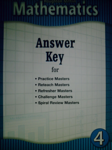 (image for) HM Mathematics 4 Answer Key (P)