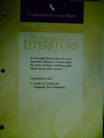 (image for) Language of Literature American Literature Lesson Plans (CA)(P)